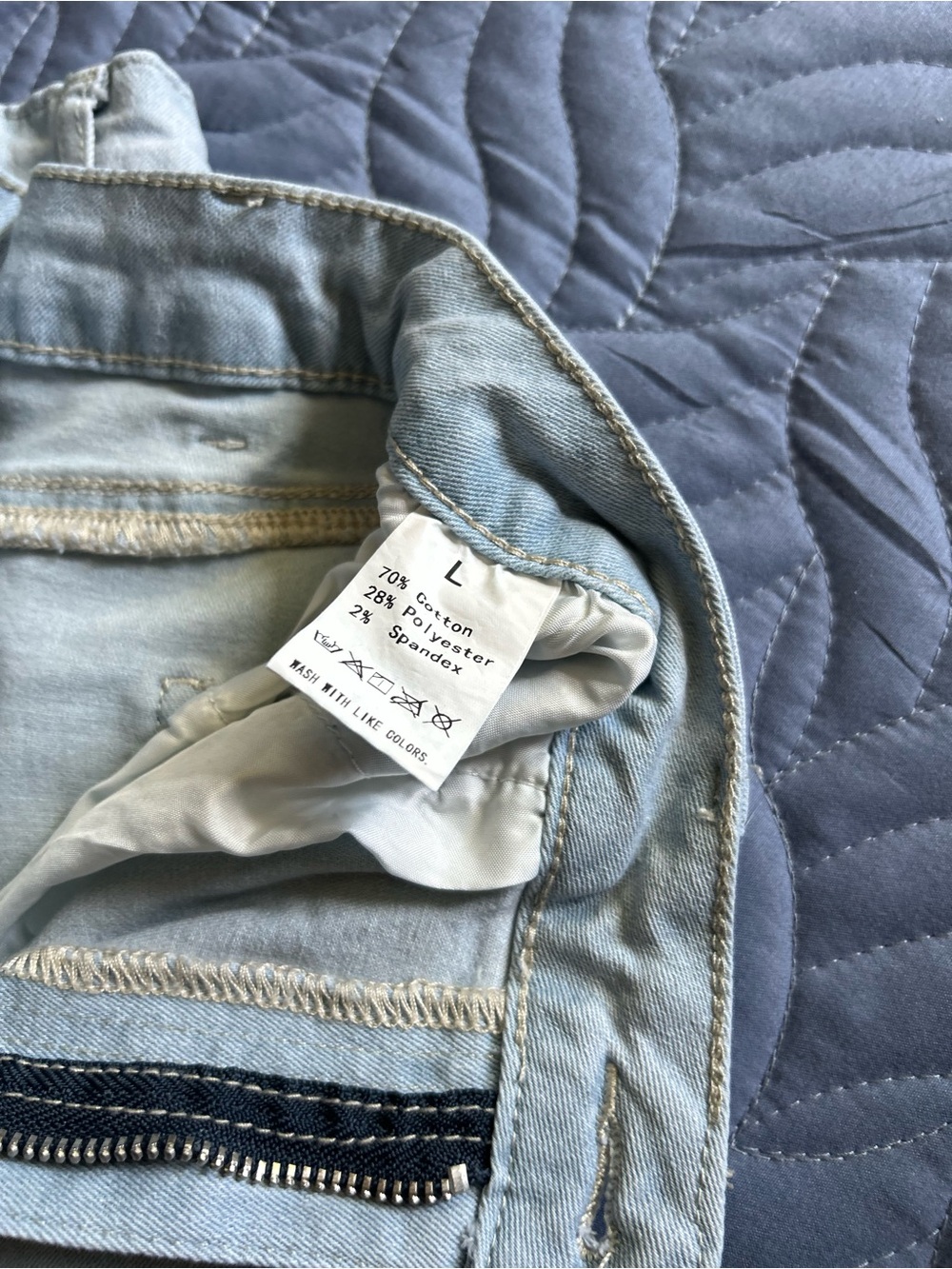 Light Blue Women's Stretch Denim Jeans - Size L